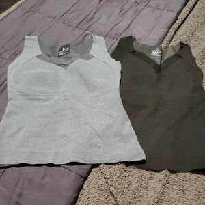 Women's Sleeveless V-Neck Tank Top - Gray and Black
